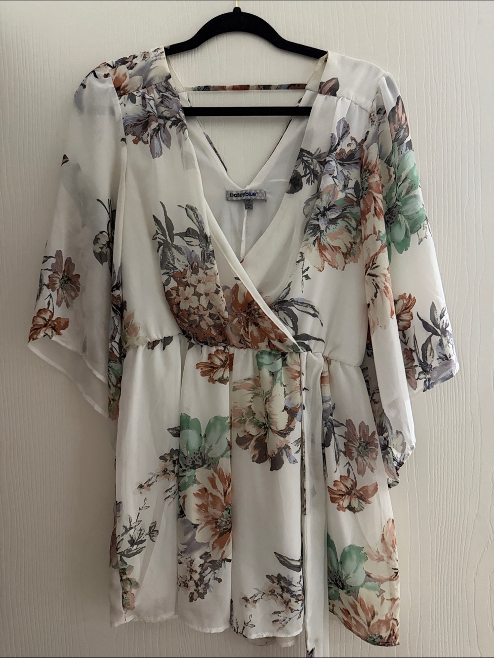 White Floral Wrap Romper